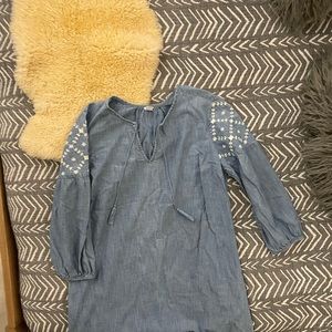 Old Navy Blue Mini Dress with White Embroidery